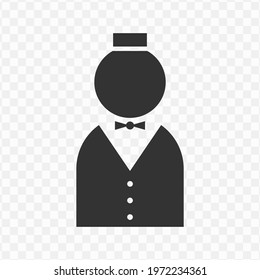 Transparent waiter icon png, vector illustration of an waiter in dark color and transparent background(png).