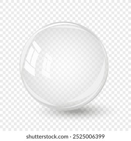 Bolha transparente. Bolha de sabão, bola de cristal. Produto de beleza, umidade, bolhas transparentes de cuidados da pele vista superior, respingos de dispersão.