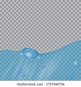 transparent water with bubbles border