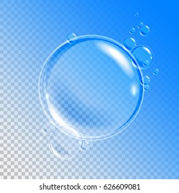 Transparent Water Bubbles. Transparent Isolated Realistic Design Elements. Can be used with any Background.