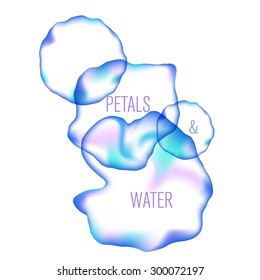 Transparent water color drops. Water Drops With Gradient Mesh, Vector Illustration