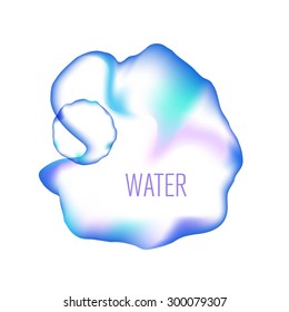 Transparent water color drops. Water Drops With Gradient Mesh, Vector Illustration