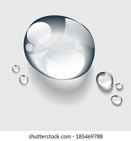 Transparent water drop background vector, rain water condensation on surface background. weather forecast.
