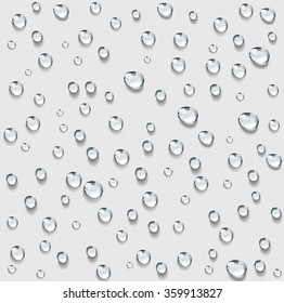Transparent water drop background vector, water dew condensation rain dew