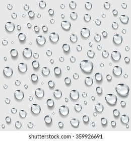 Transparent water drop background vector, water dew condensation rain dew