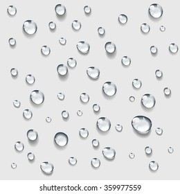 Transparent water drop background vector, water dew condensation rain dew