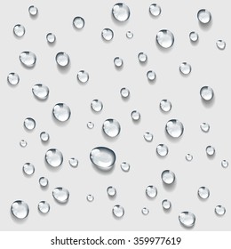 Transparent water drop background vector, water dew condensation rain dew