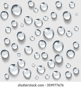Transparenter Wassertropfhintergrund, Wassertaub-Kondensregenschall