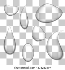 Transparent water drop. Isolated vector illustration