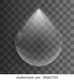 Transparent water drop symbol. Vector illustration