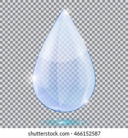 Transparent water drop. Vector illustration