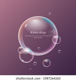 transparent water droplets , water drop object.