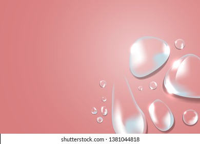 Transparent water drops background vector