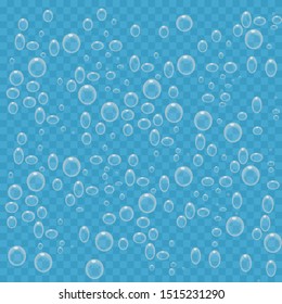 transparent water drops on transparent background. design element, vector illustration
