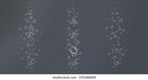 Transparent water realistic glass bubbles. Bubbles PNG. Vector PNG.