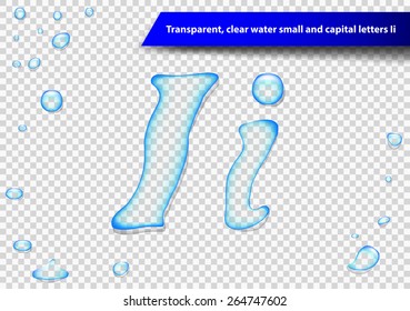 Transparent, water small and capital letters Ii