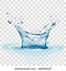 Transparent Water Splash Isolated On Transparent Background. EPS10 Vector