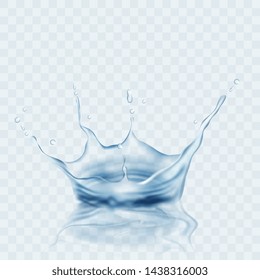Transparent  water splash. vector illustration