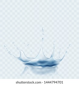 Transparent  water splash. vector illustration