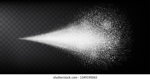 Transparent water spray mist of atomizer or smoke, paint dust particles. Vector illustration