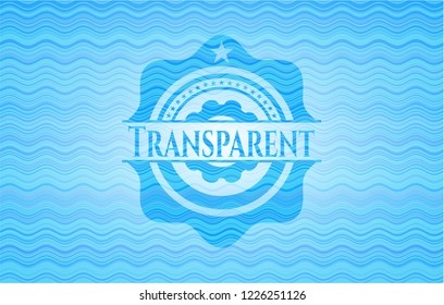 Transparent water wave representation style badge.