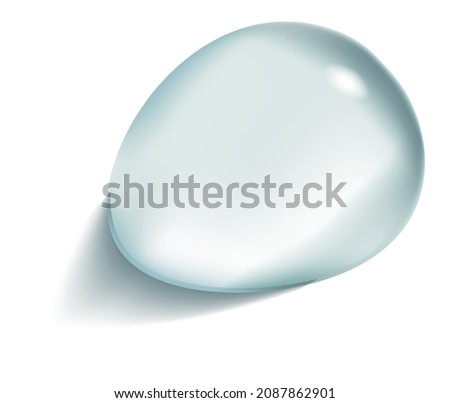 Transparent waterdrop. Realistic water drop, 3d vector illustration isolated on white background 商業照片 © 