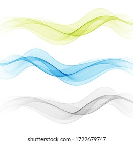 Transparent Wave Background. Set Of Vector Waves. Stream Wave.