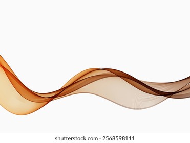 Transparent wave flow, abstract wave background, design element.