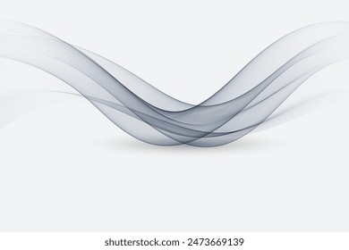 Flujo de onda transparente sobre una abstracción de fondo blanco.