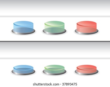 transparent web buttons on off in 3D