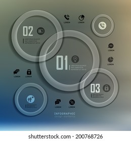 Transparent web site, business Infographics, plat elements on blur landscape can be used for workflow layout, banner, step up options,  number options,  web template