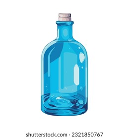 Frasco de whisky transparente sobre blanco