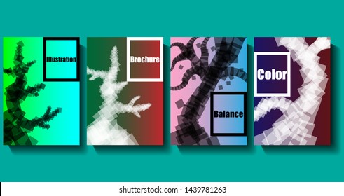 Transparent white and black squares. Rectangle template brochure, report, catalog, magazine. Brochure layout modern abstract background.