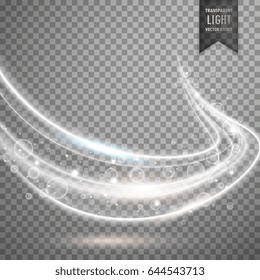 Transparent White Light Streak Vector Background