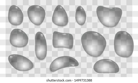 Transparent white soap bubbles with reflection set vector