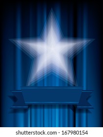transparent white star on blue velvet
