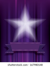 transparent white star on purple velvet