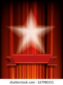transparent white star on red velvet