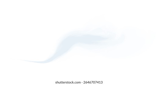 PNG de trilha de vento transparente com movimento de torção, linhas de desfoque suave e efeito de tornado de inverno para ilustrações ambientais ou climáticas.