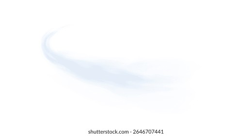 PNG de trilha de vento transparente com movimento de torção, linhas de desfoque suave e efeito de tornado de inverno para ilustrações ambientais ou climáticas.