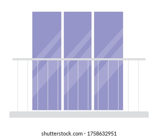 transparent window with balcony design, architecture home and house theme Vector illustration