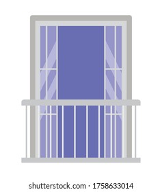 transparent window with balcony design, architecture home and house theme Vector illustration