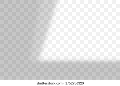Transparent window shadow. Light effect overlay. Mesh grid. Presentation your design card, poster, stories Photo realistic vector illustration