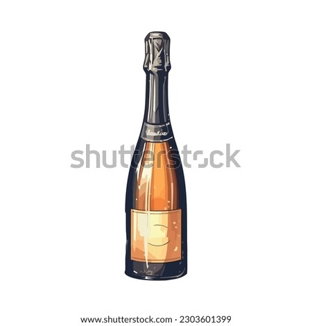 Transparent wine bottle over white