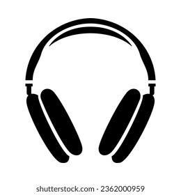 Transparent wireless headphones, an isolated device, new technology, a simple illustration for websites and contents on white background, flat style art