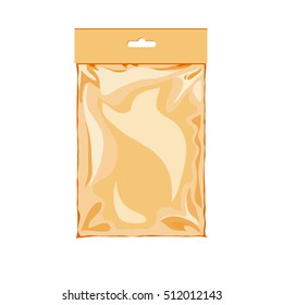 Transparent wrap bag can use for candy and branding design. Template of clear pocket Packaging