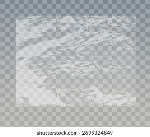Textura de vetor plástico transparente enrugado celofane