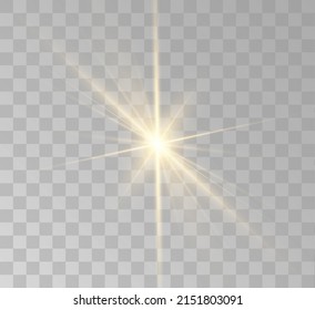 Transparent yellow sunlight special lens flash light effect. Front solar flare lenses	
