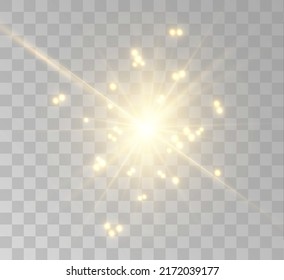 Transparent yellow sunlight special lens flash light effect. Front solar flare lenses	
