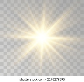 Transparent yellow sunlight special lens flash light effect. Front solar flare lenses	